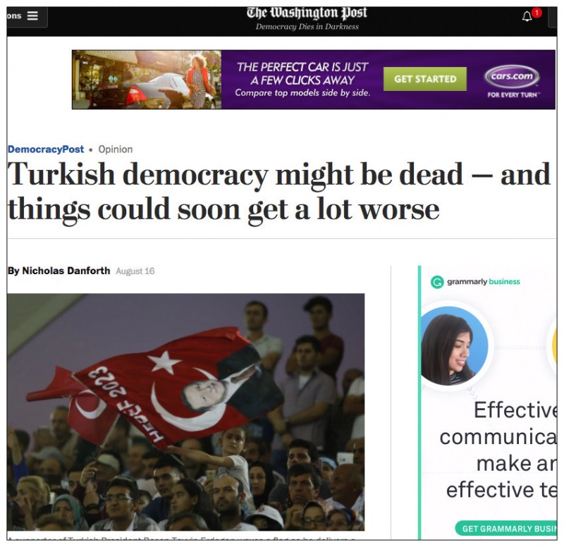 The US Washington Post about the dangerous divisions that shake Turkey, but also about the fact that democracy is almost dead.